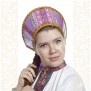 Кокошник Ася, сиреневый (светло-фиолетовый) в золоте - фото 2