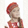 Девичья повязка Ладушка (очелье), красный в золоте - фото 3